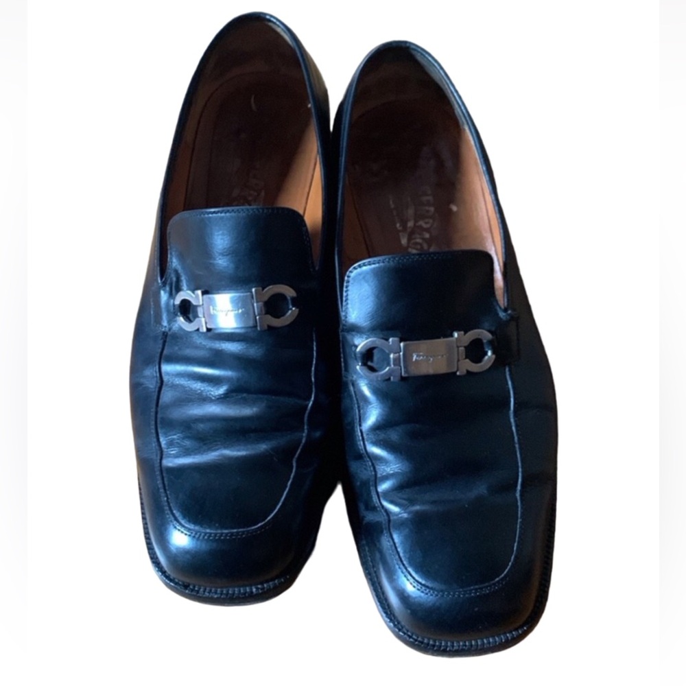 Salvatore Ferragamo Black Leather Loafers